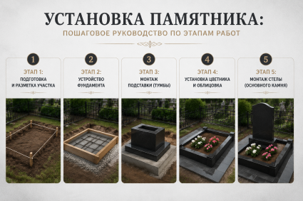 Установка памятника: пошаговое руководство по этапам работ